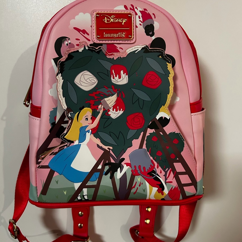 Loungefly Alice In Wonderland Pink and Red Disney Backpack